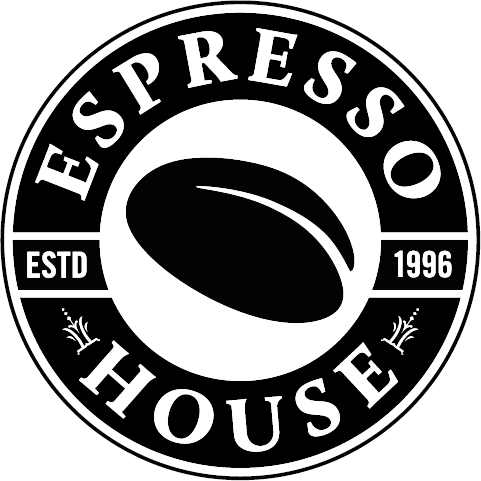 Espresso House logo som vises på deres brandside på Ringsted Designer Outlets hjemmeside, hvor de har en kaffebar.