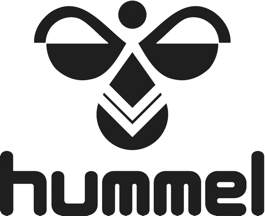 Hummel logo som vises på Ringsted Designer Outlets hjemmeside, hvor Hummel har en outletbutik med sportstøj og sko til outletpriser