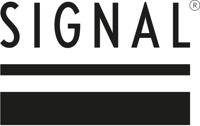 Signal logo som vises på Ringsted Designer Outlets hjemmeside, hvor Signal har en outletbutik med klassisk herretøj i afslappet stil.